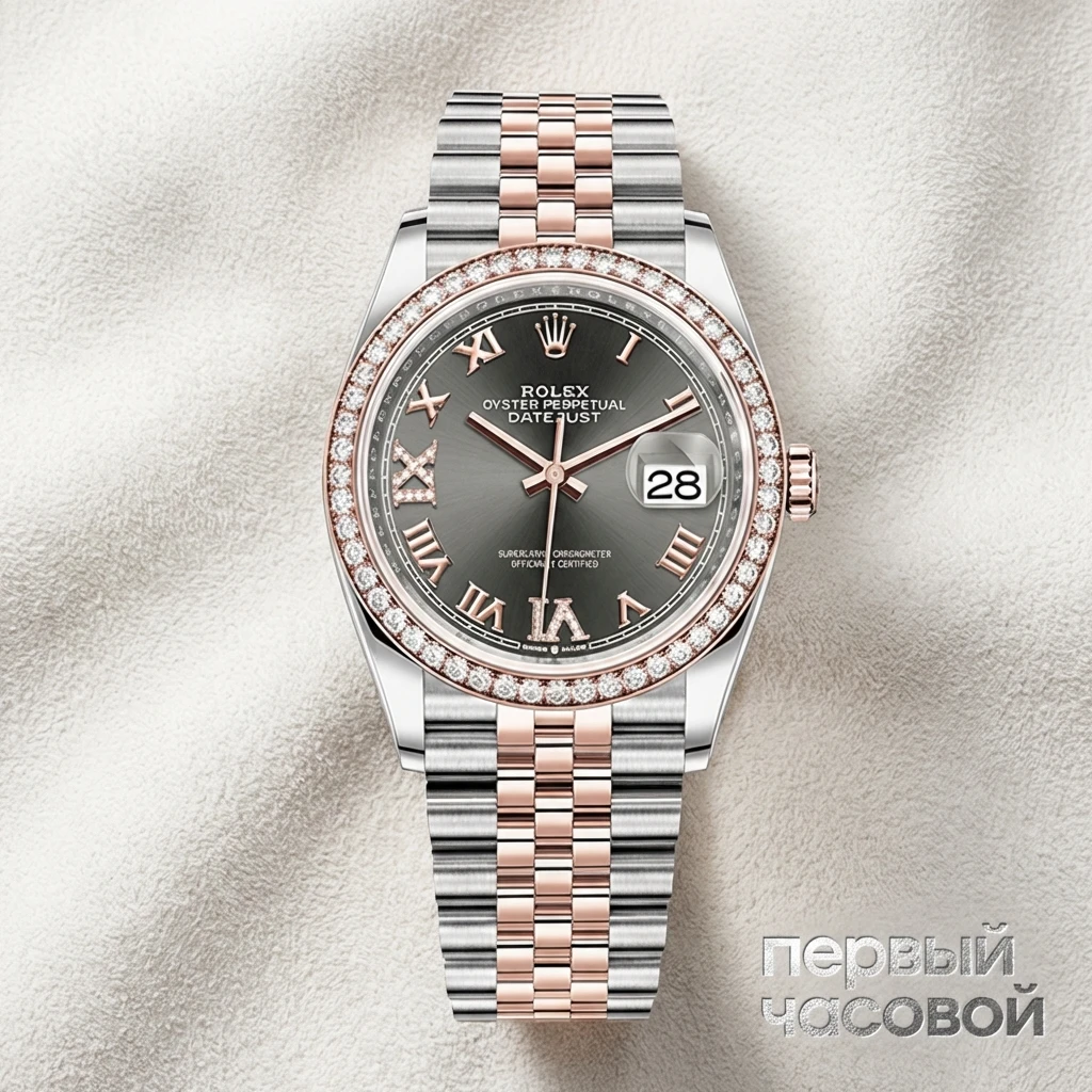 Rolex Oyster Perpetual Datejust 36 mm Everose gold and factory diamonds 126281rbr