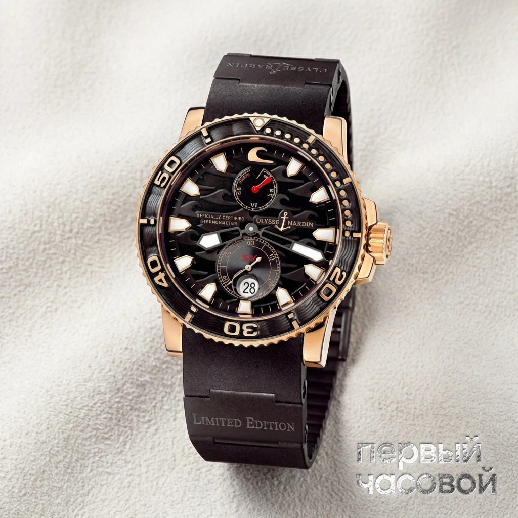 Купить элитные часы Ulysse N Maxi Marine Diver Black Surf 266-37LE-3B: в наличии в Москве!