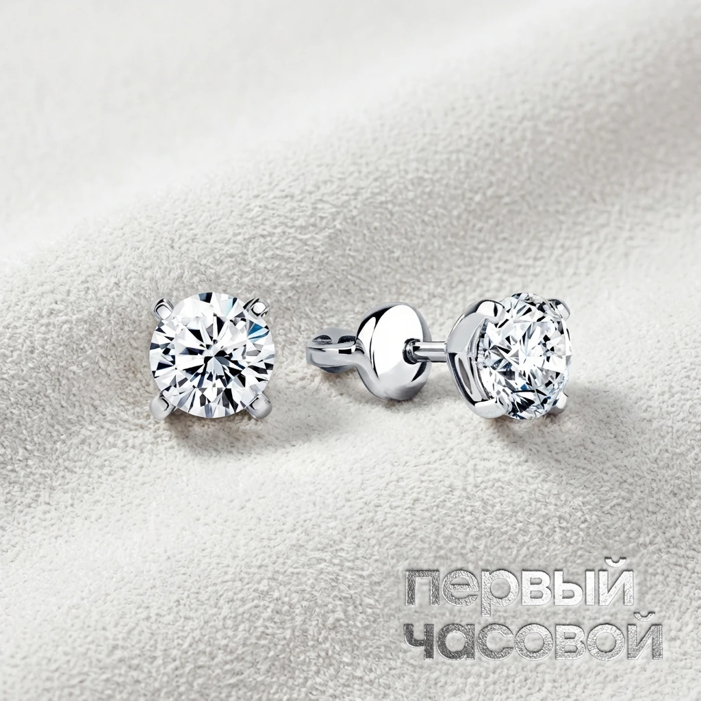 Купить украшение Studio jewelry Серьги С Бриллиантами 1,01 J/Si1; 1,00 J/Vs1 : в наличии в Москве!