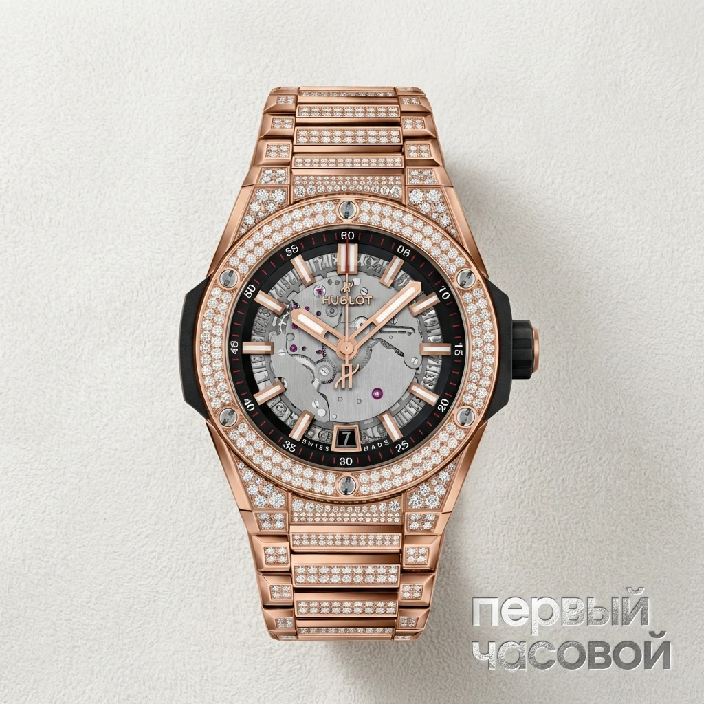 Купить элитные часы Hublot Big Bang Integrated Time Only King Gold Pave 456.OX.0180.OX.3704: в наличии в Москве!