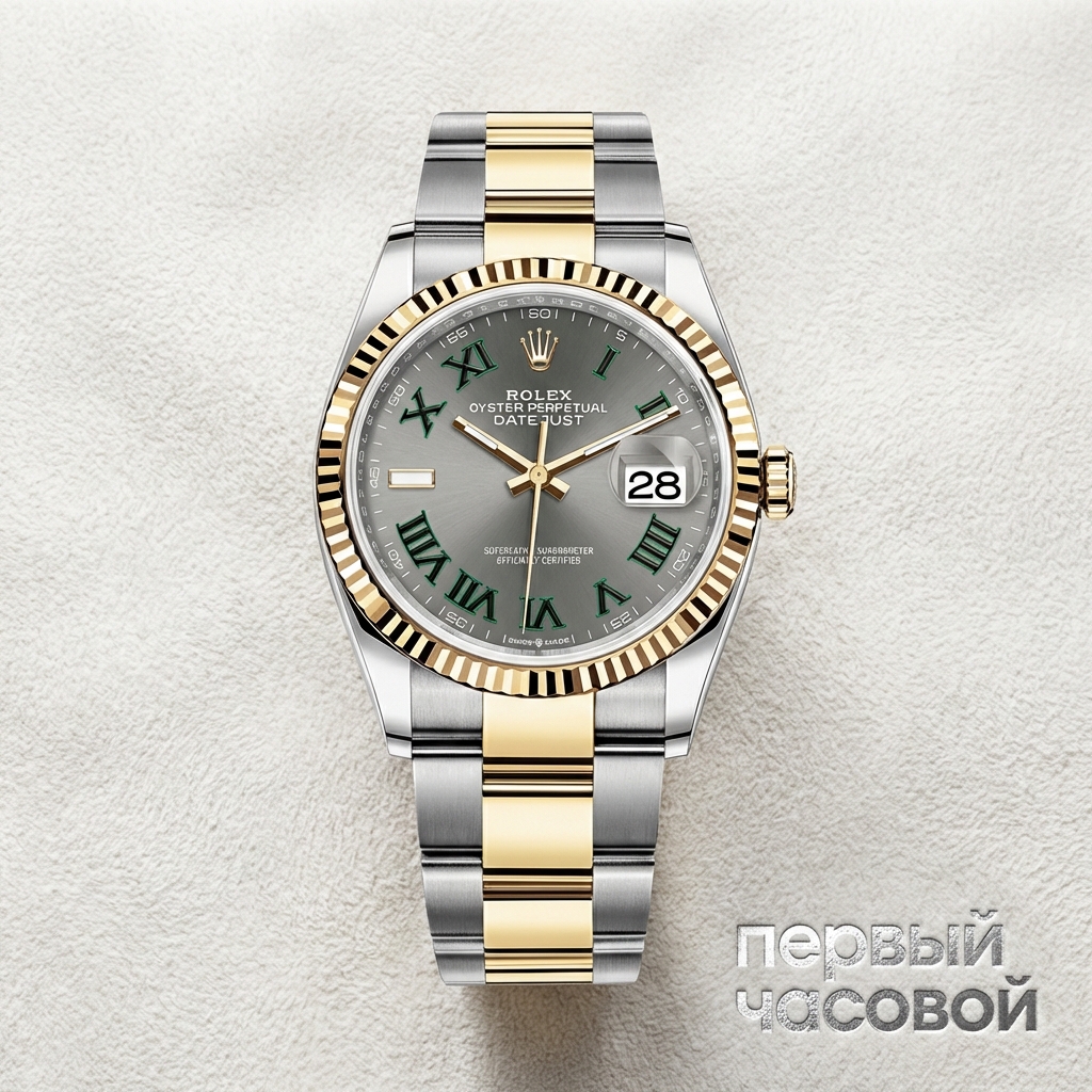 Rolex Datejust 36Mm Steel & Yellow Gold Wimbledon Dial