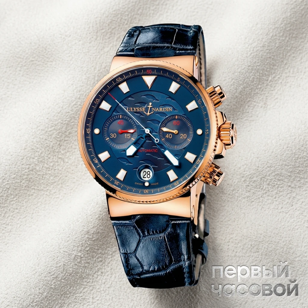 Купить элитные часы Ulysse N Blue Seal Chronograph Limited Edition 356-68LE-3: в наличии в Москве!