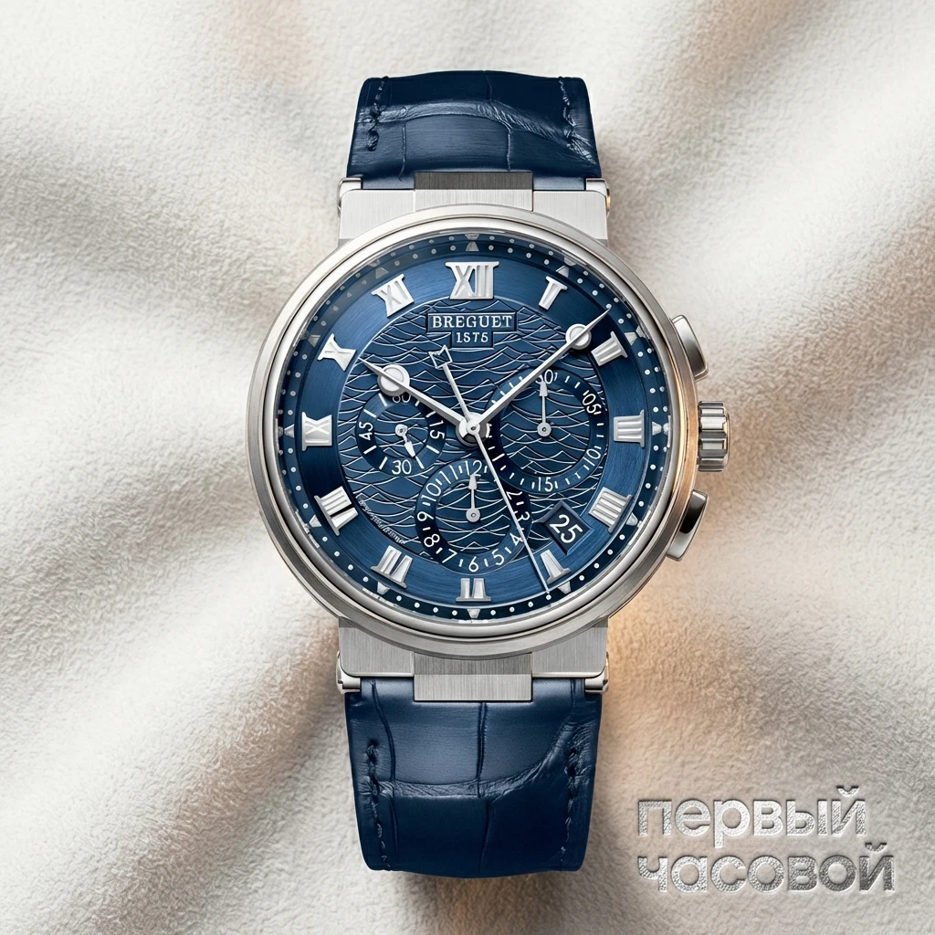 Breguet Marine Chronograph White Gold Blue Dial 5527bb 5527BB/Y2/9WV