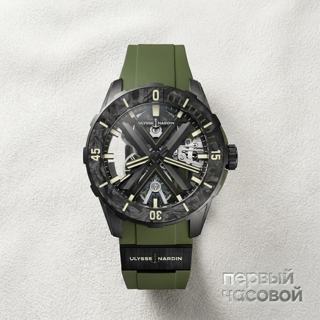 Купить элитные часы Ulysse N Diver X Skeleton Ops 44Mm 3723-170-2C/3A : в наличии в Москве!