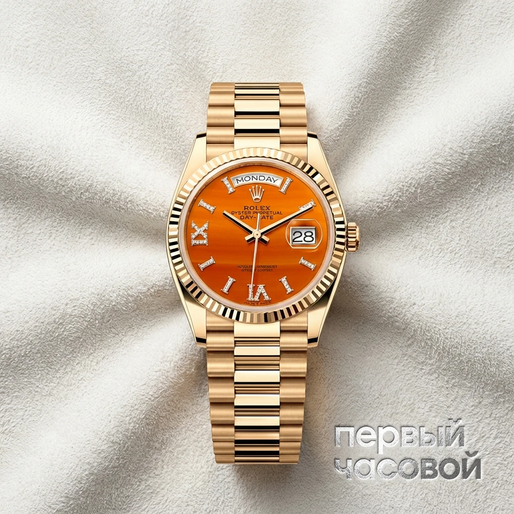 Rolex Day-Date 36 Orange Carnelian Dial 128238