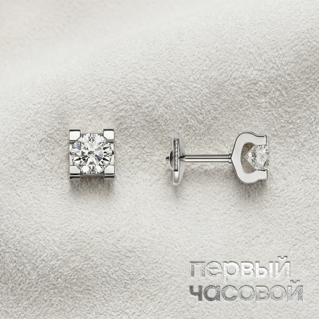 Купить украшение Studio jewelry Серьги 1,01/1,02 ct. G/VS1 (3 Excellent) : в наличии в Москве!