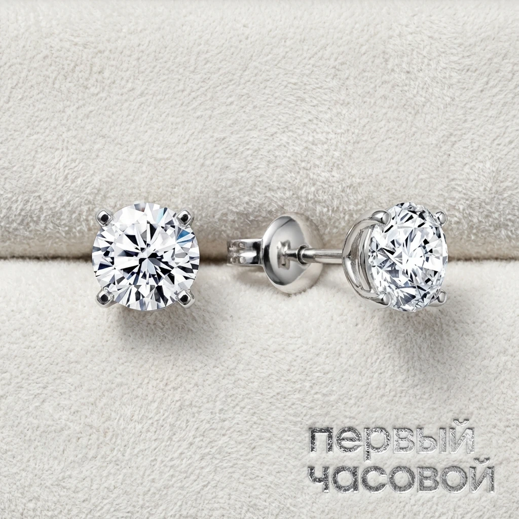 Купить украшение Studio jewelry Серьги 0,70/0,70 Ct. K/Vs1 : в наличии в Москве!