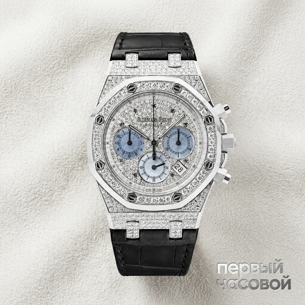 Купить элитные часы Audemars Piguet Audemars Piguet Royal Oak Chronograph 18K White Gold &amp; Diamonds  26068BC.ZZ.D002CR.01: в наличии в Москве!