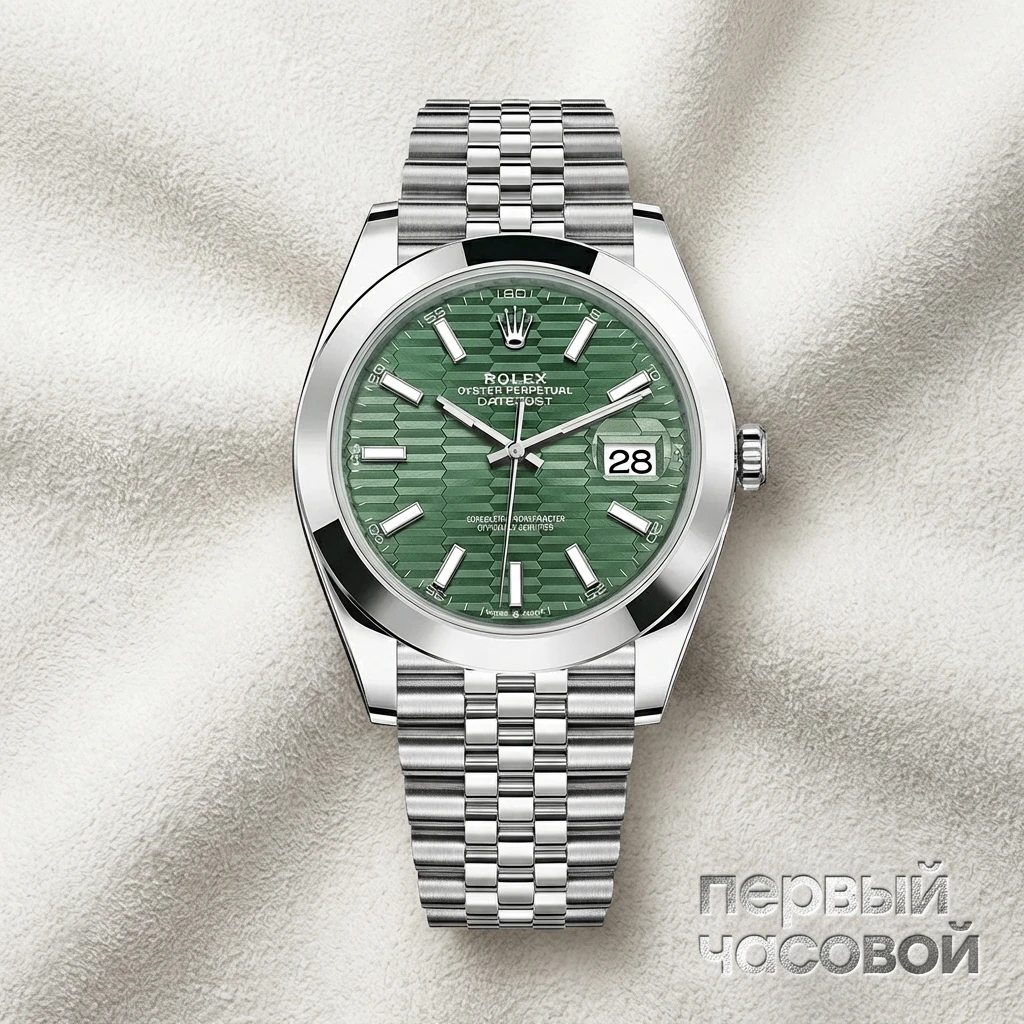 Купить элитные часы Rolex Datejust 41mm Mint Green Motif Dial Jubilee Stainless Steel 126300-0022: в наличии в Москве!