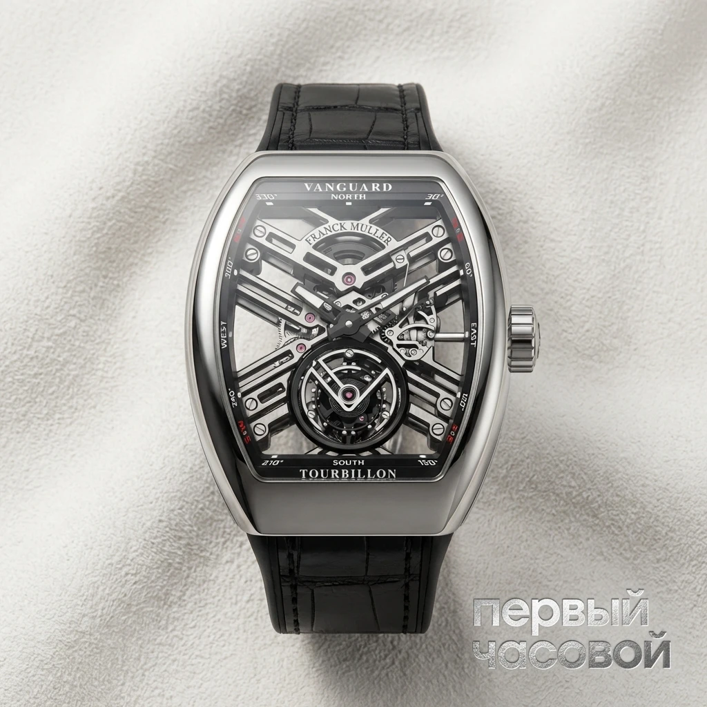Franck Muller Mens Collection Vanguard Skeleton V 45 T SQT Steel