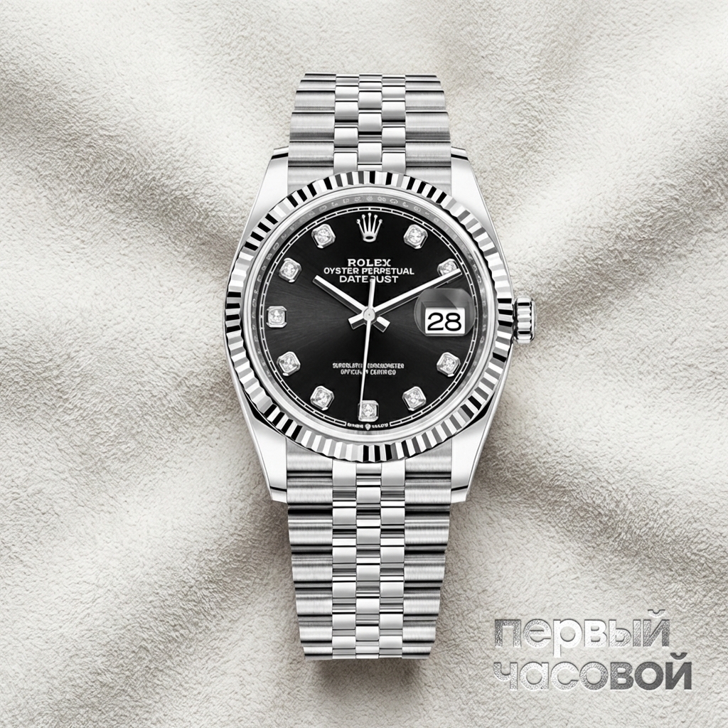 Rolex Oyster Perpetual Datejust 36 mm Diamond Index Black Dial 2021