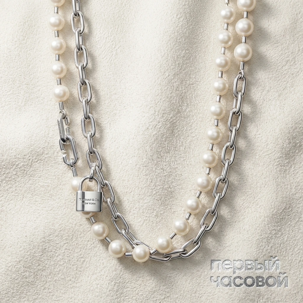 Купить украшение Tiffany &amp; Co Hardwear Pearl Lock Necklace In Silver, 9-10 Mm 64047868: в наличии в Москве!