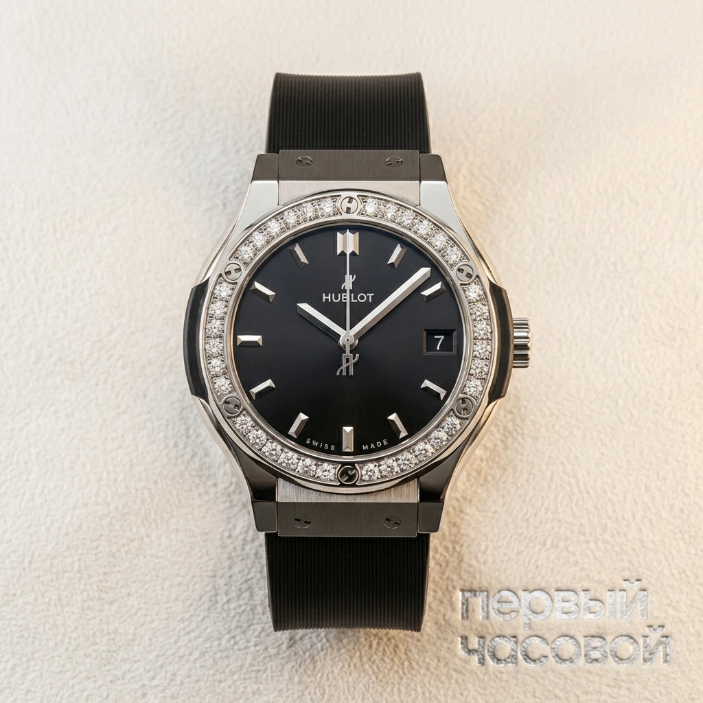 Купить элитные часы Hublot Classic Fusion Titanium Diamonds 581.NX.1470.RX.1104: в наличии в Москве!