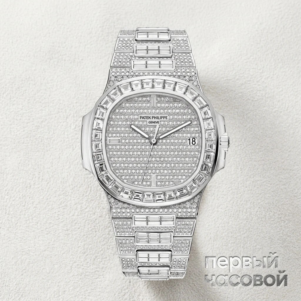 Patek Philippe Nautilus Custom Baguettes Diamonds 5719/10G-010