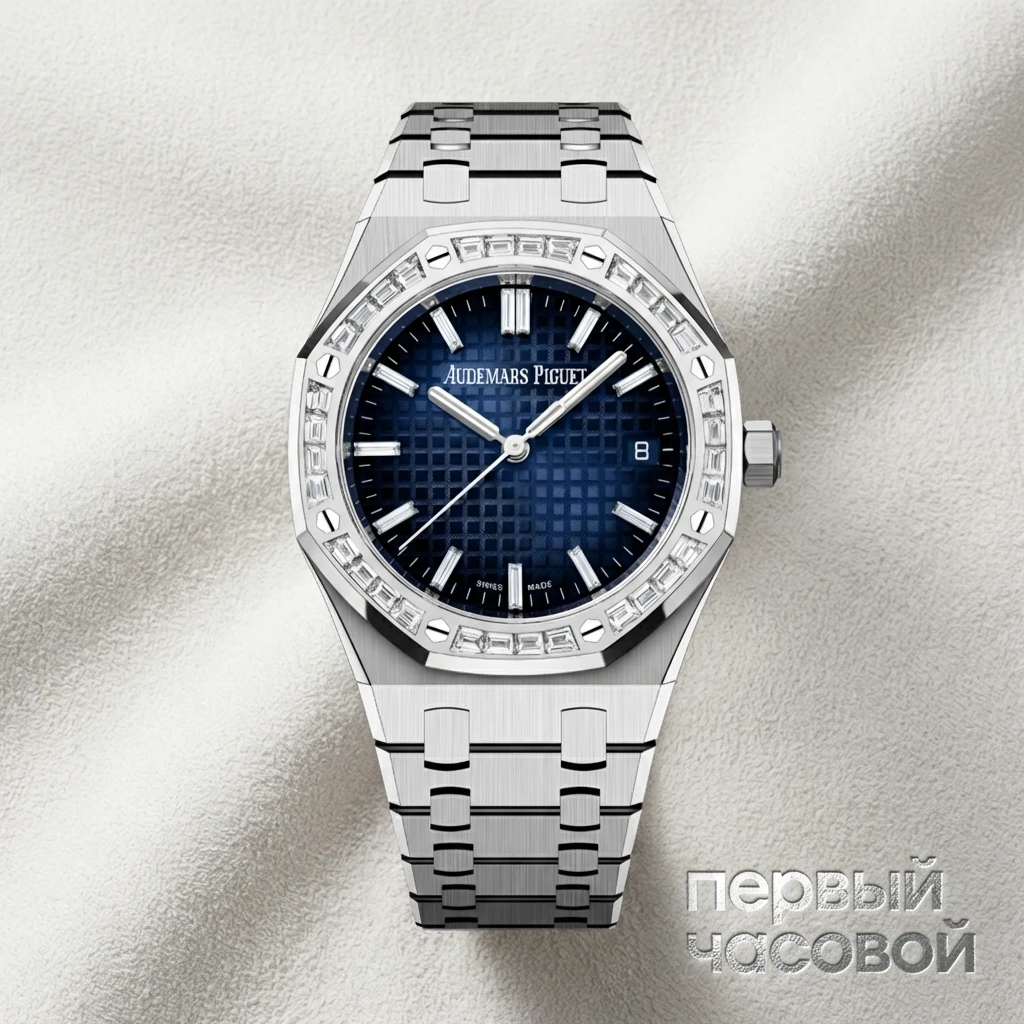 Купить элитные часы Audemars Piguet Royal Oak 34mm Baguette Diamonds White Gold 77451BC.ZZ.1261BC.01: в наличии в Москве!