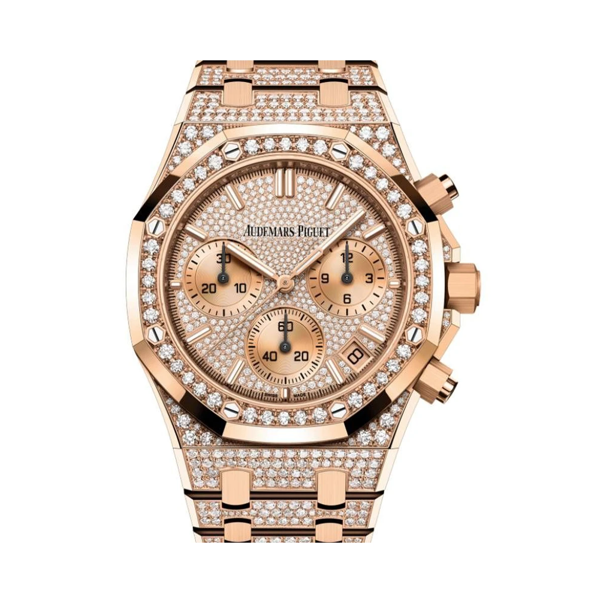 Audemars piguet royal oak rose gold with diamonds hotsell