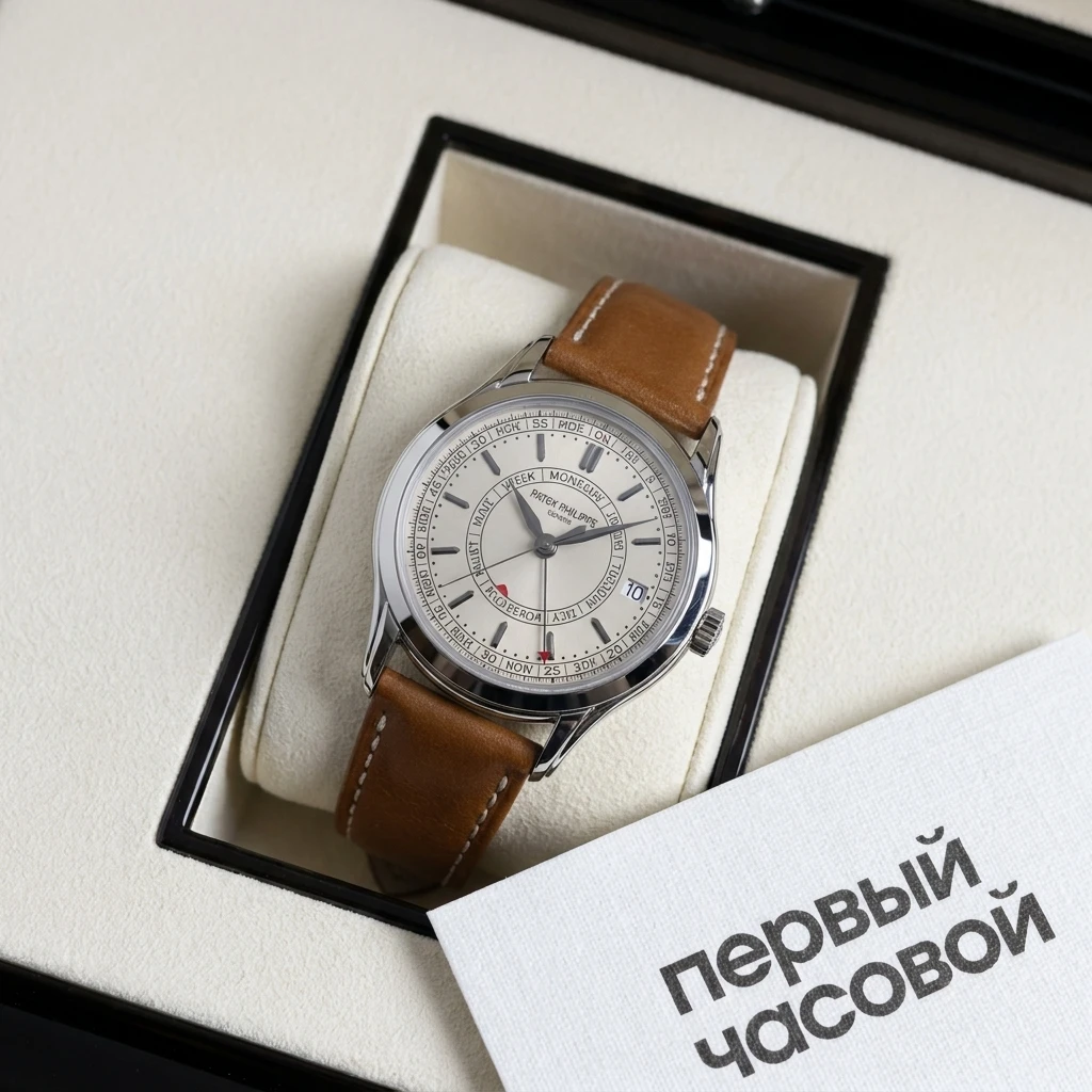 Купить элитные часы Patek Philippe Complications Calatrava Weekly Calendar Silvery Opaline Dial 40 mm 5212A-001: в наличии в Москве!