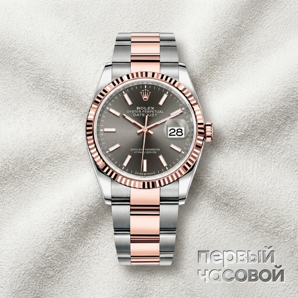 Rolex Datejust 36Mm Steel & Rose Gold Dark Rhodium Dual 126231-0014