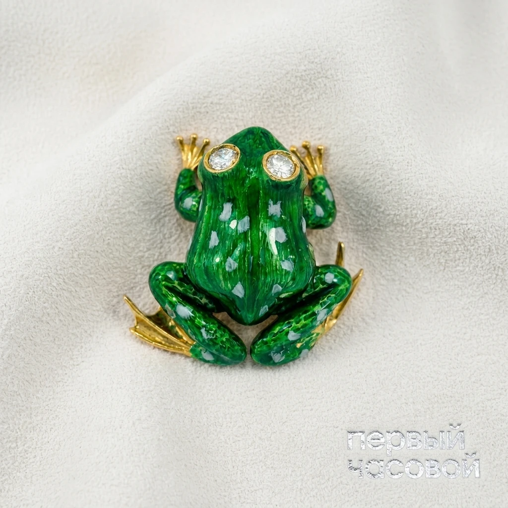 Studio jewelry Frog Brooch