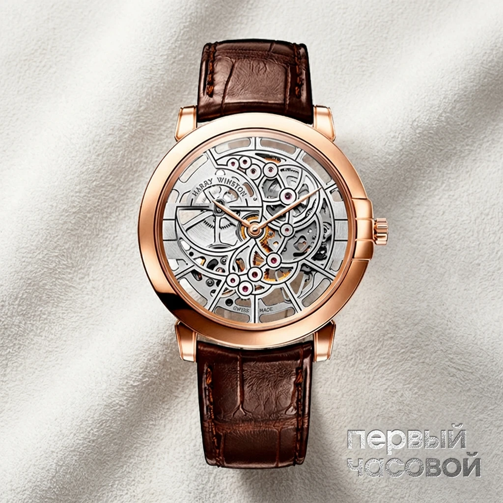 Купить элитные часы Harry Winston Midnight Skeleton in Rose Gold MIDAHM42RR001 / 450/MAS42R: в наличии в Москве!