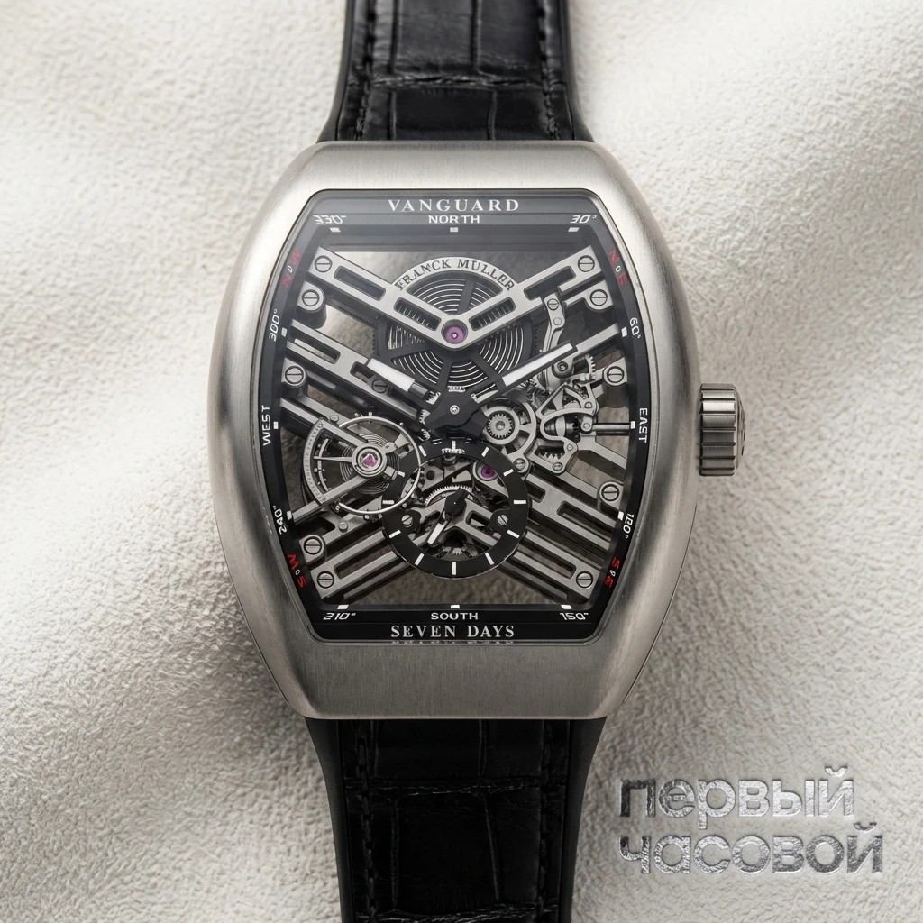 Franck Muller Mens Collection Vanguard Skeleton V 45 S6 SQT Steel