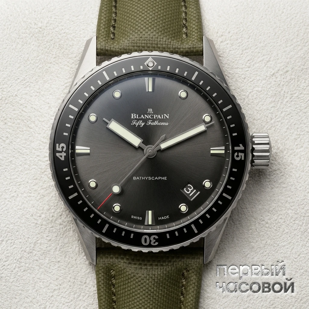 Купить элитные часы Blancpain Fifty Fathoms Bathyscaphe 5000 1110 K52A: в наличии в Москве!