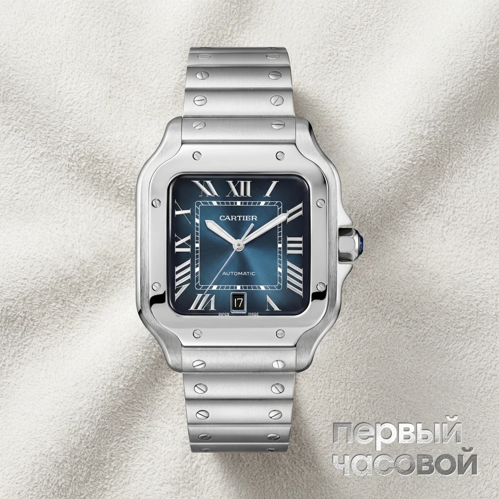 Купить элитные часы Cartier Santos De Cartier Large Blue Dial WSSA0071: в наличии в Москве!