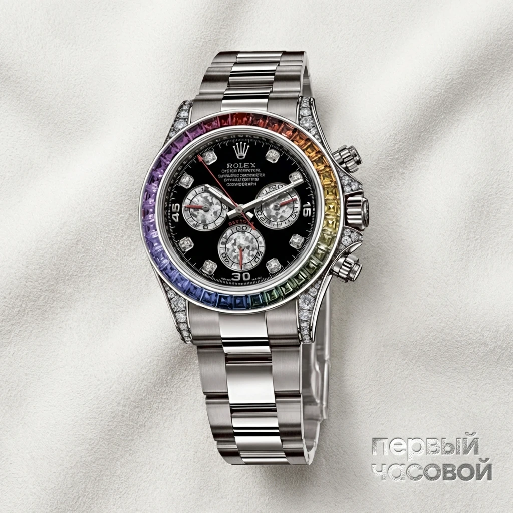 Купить элитные часы Rolex Oyster Perpetual Cosmograph Daytona Rainbow Custom 116509: в наличии в Москве!