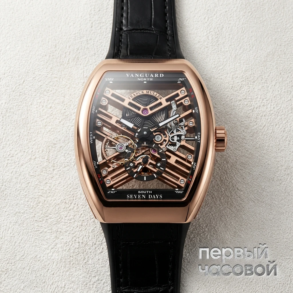 Franck Muller Mens Collection Vanguard Skeleton V 45 S6 SQT Gold