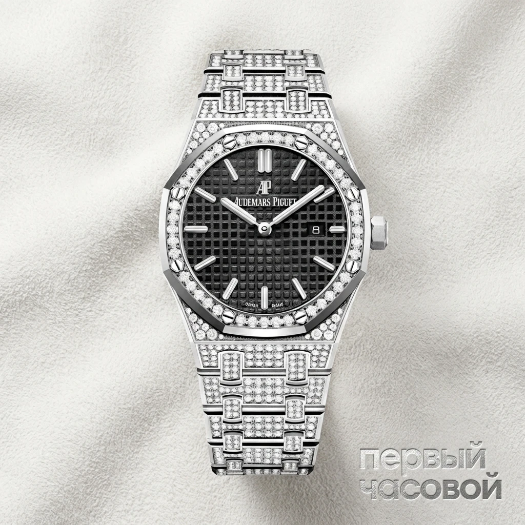 Audemars Piguet Royal Oak 33mm Quartz Steel Custom Diamonds 67650ST.OO.1261ST.01 FIX