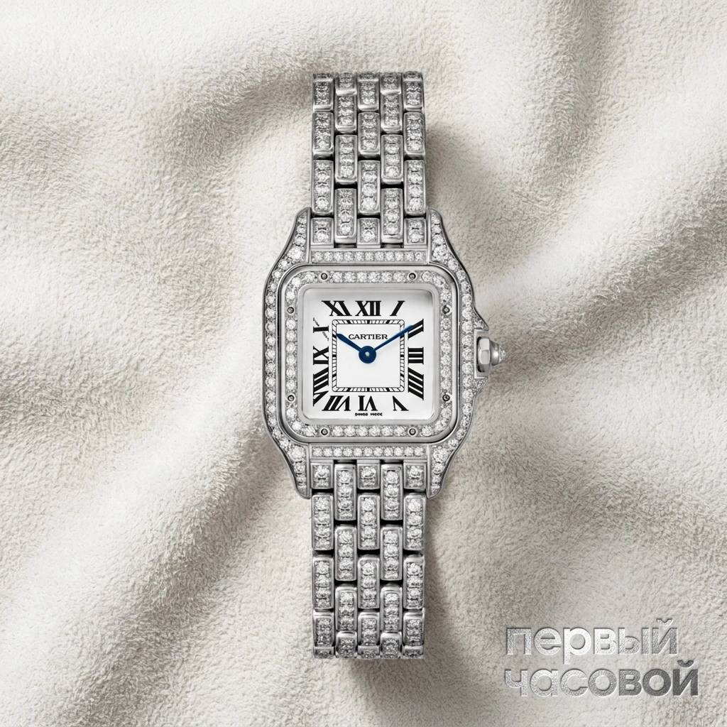 Купить элитные часы Cartier Panthère De Cartier Medium Steel Custom Diamonds WSPN0007 FIX: в наличии в Москве!