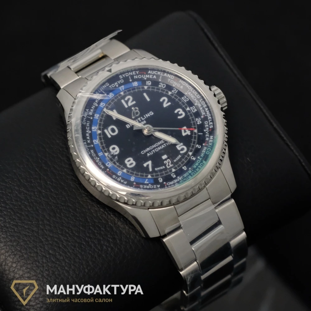 Купить элитные часы Breitling Aviator 8 B35 43 STEEL - BLACK AB3521U41B1A1: в наличии в Москве!