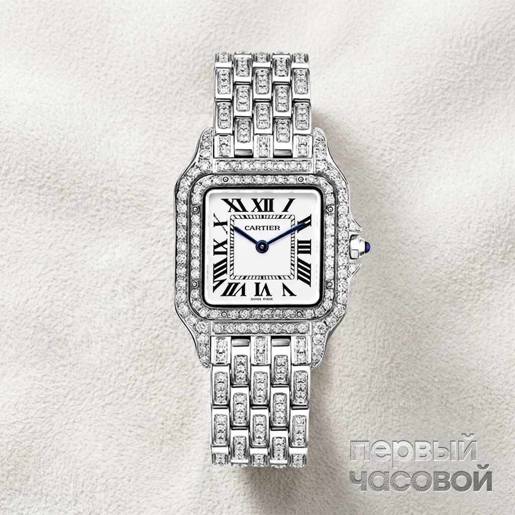 Cartier Medium Panthere De Cartier Custom Diamonds Full Pave