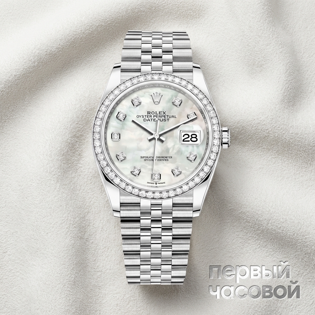 Rolex Datejust 126284Rbr White Mop Diamond Jubilee 36Mm Stainless Steel