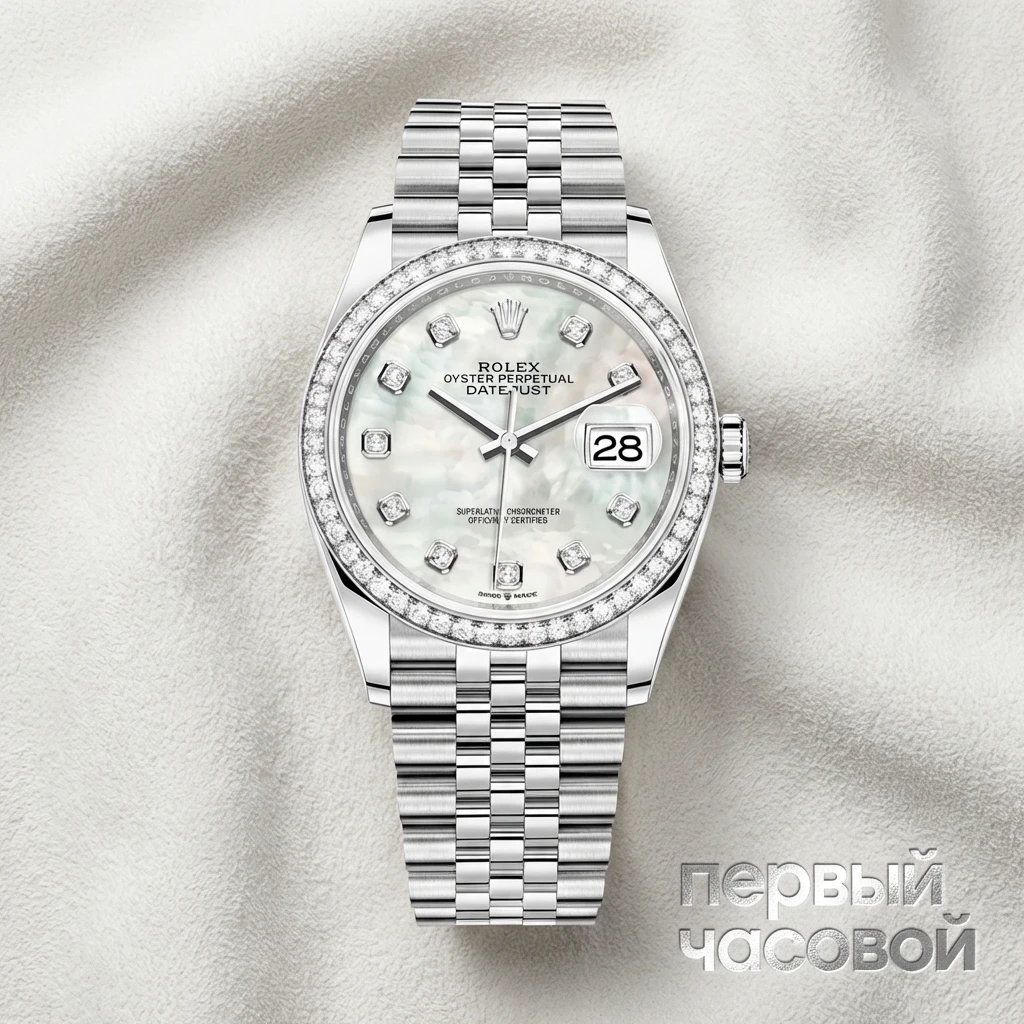Rolex Datejust 126284Rbr White Mop Diamond Jubilee 36Mm Stainless Steel