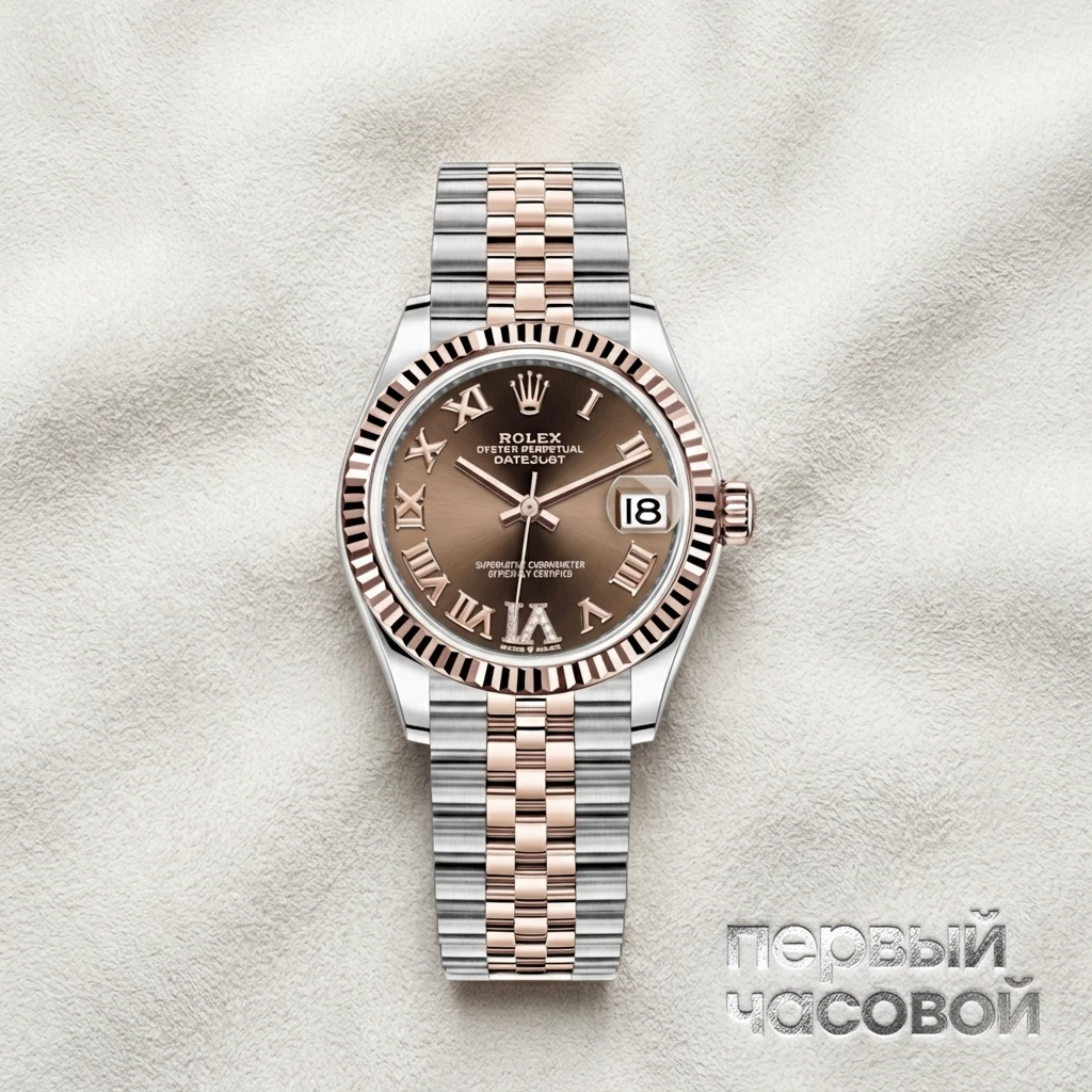 Rolex Datejust 31Mm Steel & Rose Gold Chocolate Dial And Diamonds 278271