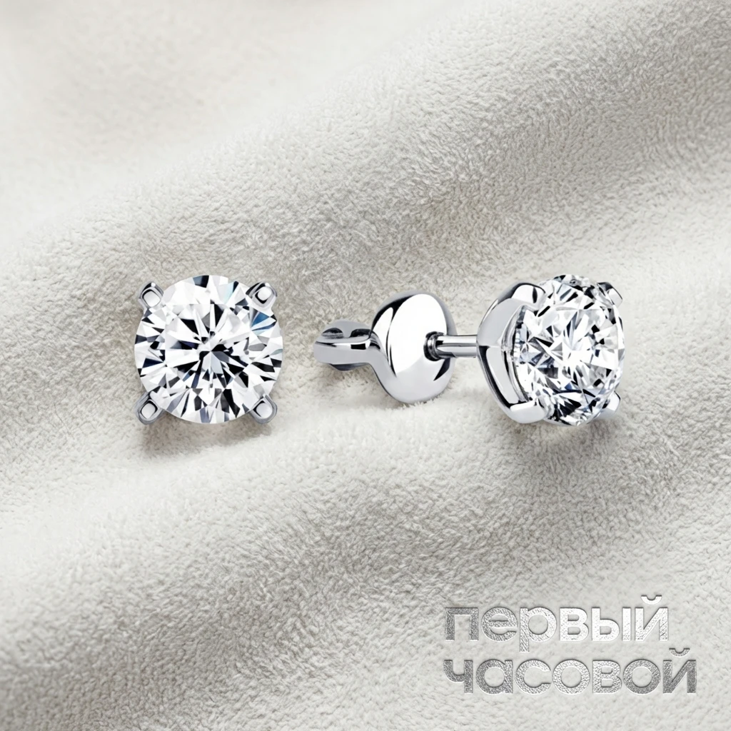 Купить украшение Studio jewelry Серьги с бриллиантами 1,50/1,50 ct. K/VS1 : в наличии в Москве!