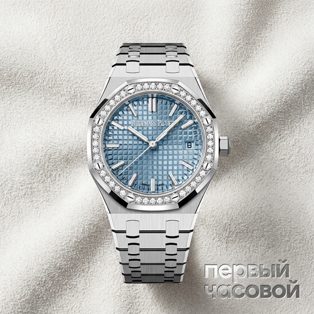 Audemars Piguet Royal Oak 34Mm Ice Blue Diamond Bezel