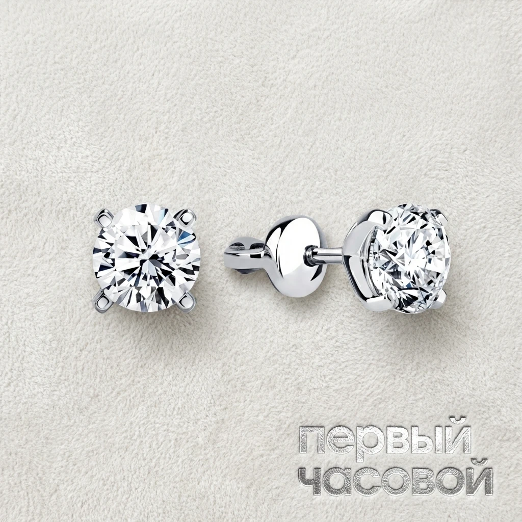 Купить украшение Studio jewelry Серьги 0,77/0,77 ct. H/IF (3 Excellent) : в наличии в Москве!