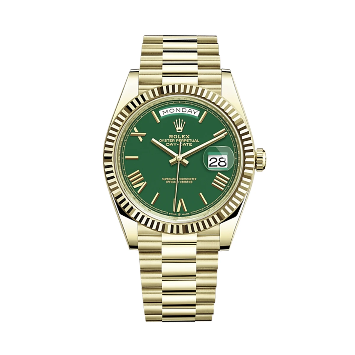 Купить элитные часы Rolex Day Date 40mm Yellow Gold New Green Dial 228238: в наличии в Москве!