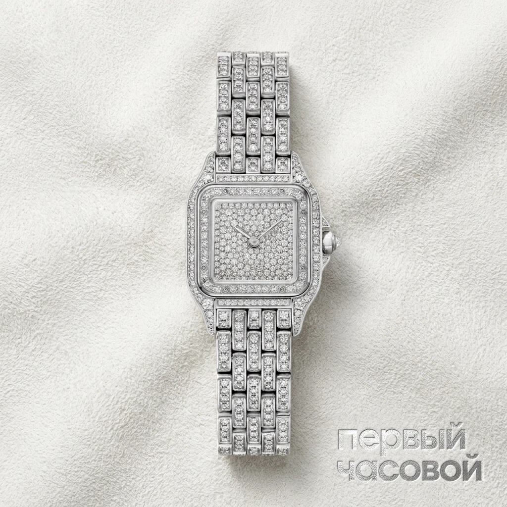 Купить элитные часы Cartier Small Panthere De Cartier Custom Diamonds Full Pave HPI01801 FIX: в наличии в Москве!