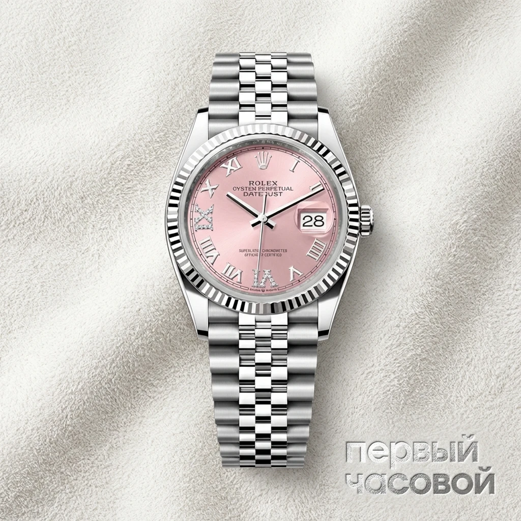Rolex Datejust 36Mm Steel & White Gold Pink Viix 126234