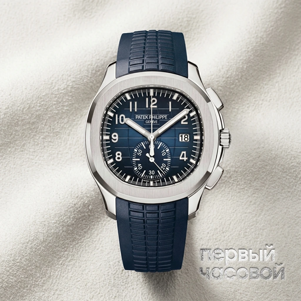 Купить элитные часы Patek Philippe Aquanaut Flyback Chronograph Blue Dial White Gold 5968G-001: в наличии в Москве!