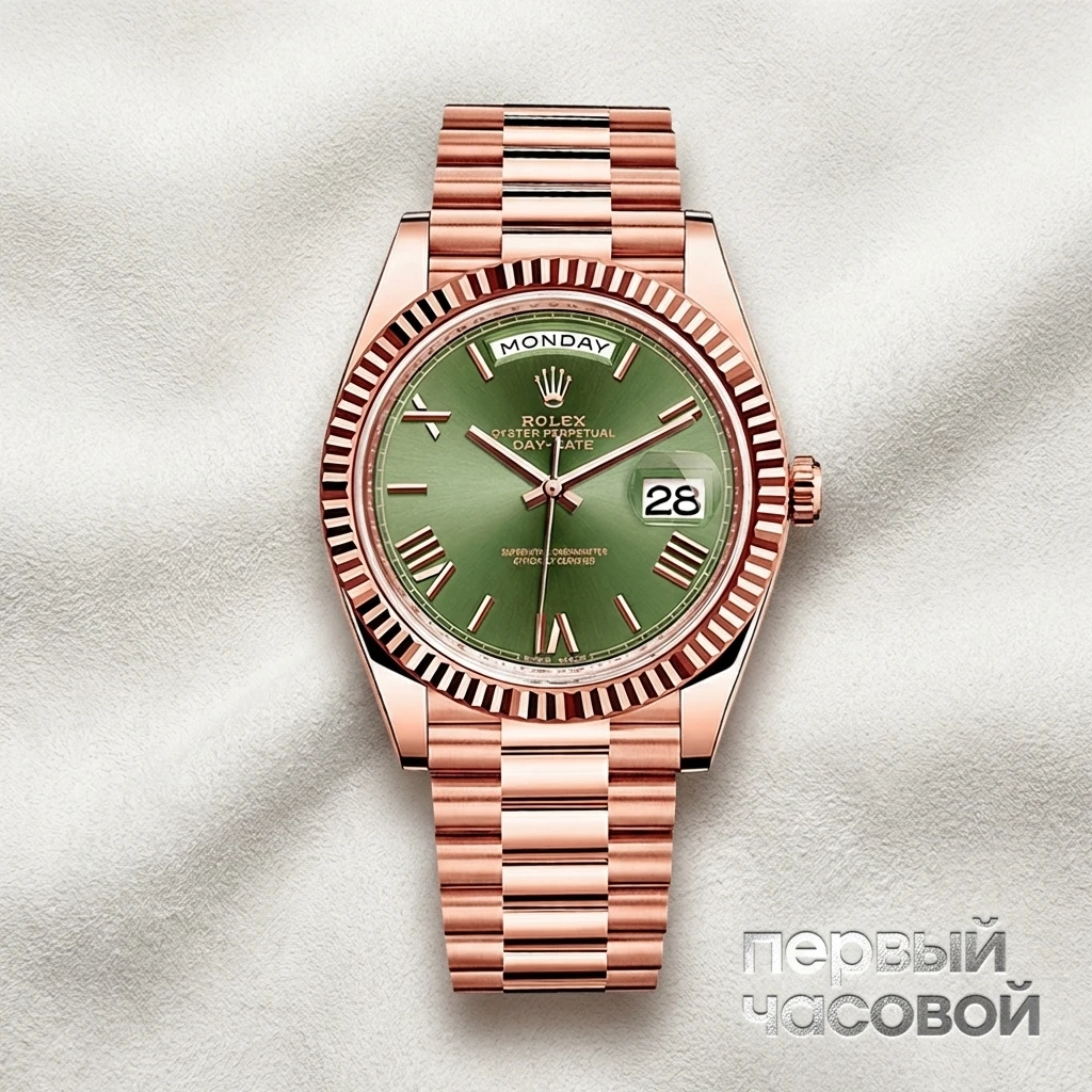 Купить элитные часы Rolex Day-Date Rose Gold Olive Dial 228235: в наличии в Москве!