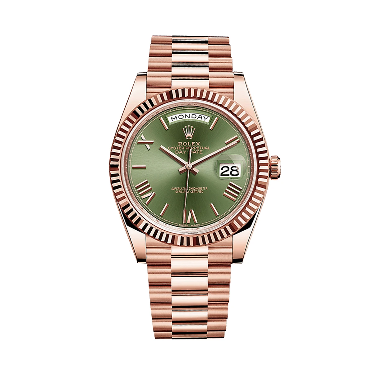 Купить элитные часы Rolex Day-Date Rose Gold Olive Dial 228235: в наличии в Москве!