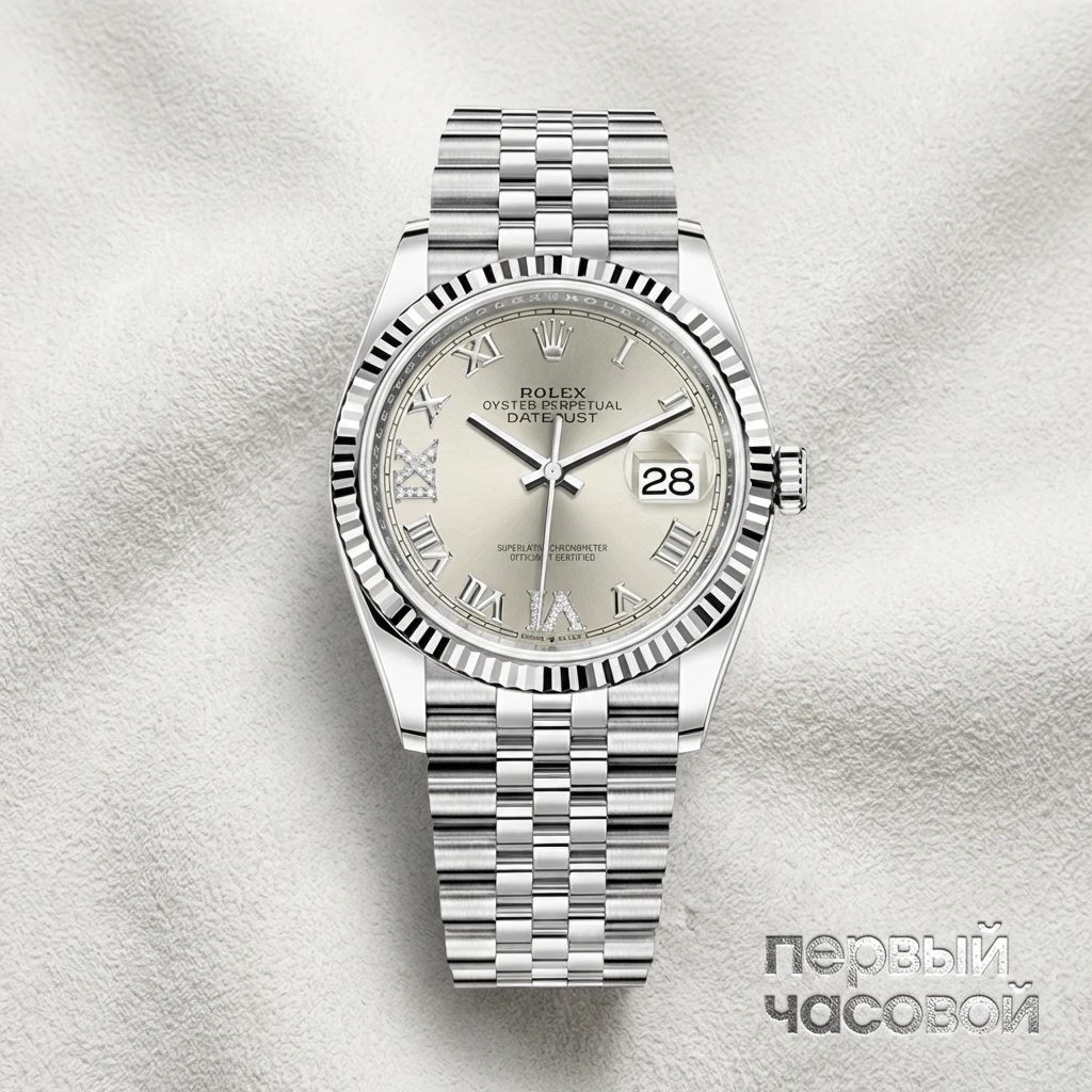 Купить элитные часы Rolex Datejust 36mm Steel &amp; White Gold Diamonds Pave 126234: в наличии в Москве!