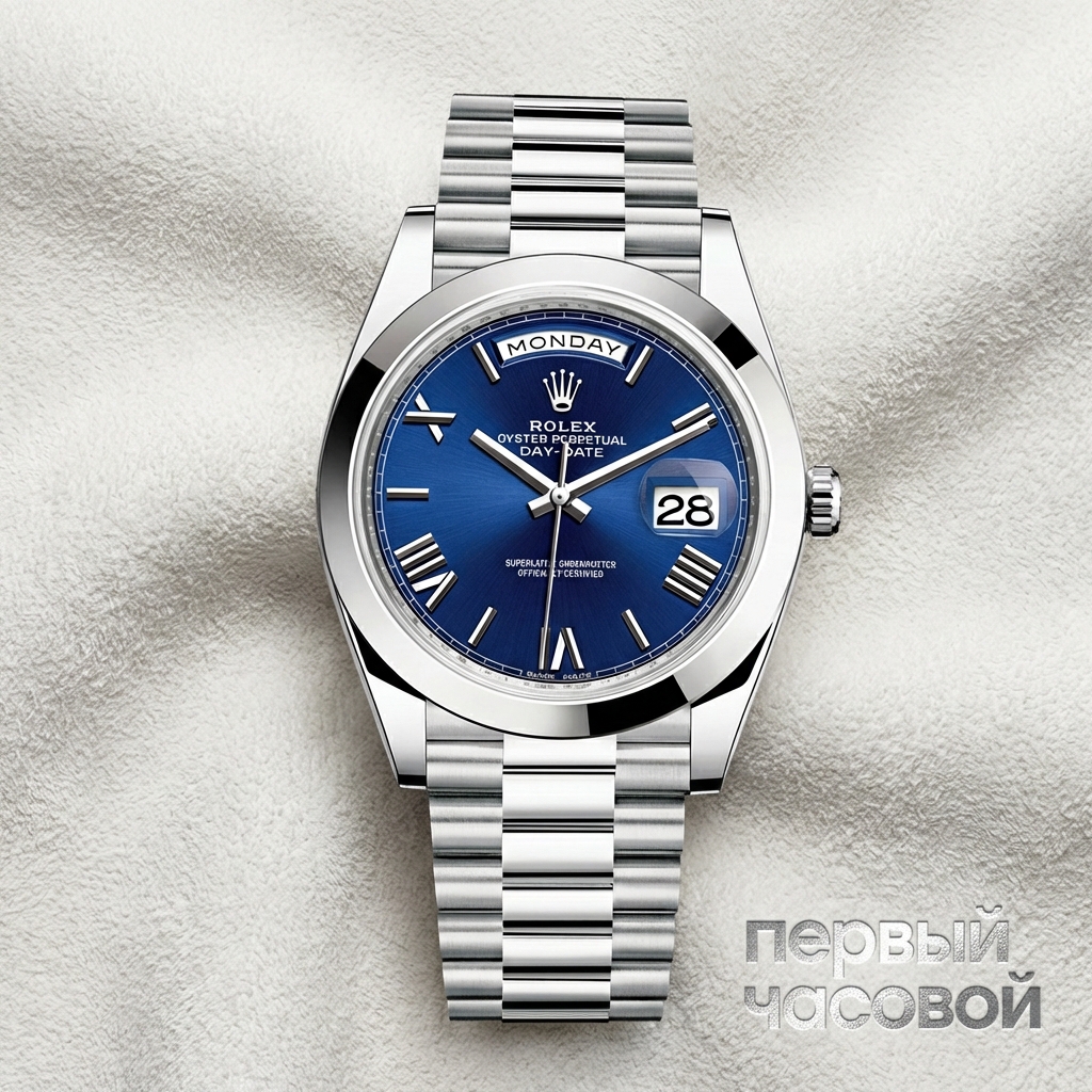 Rolex Day-Date II President Platinum Blue Romain Dial