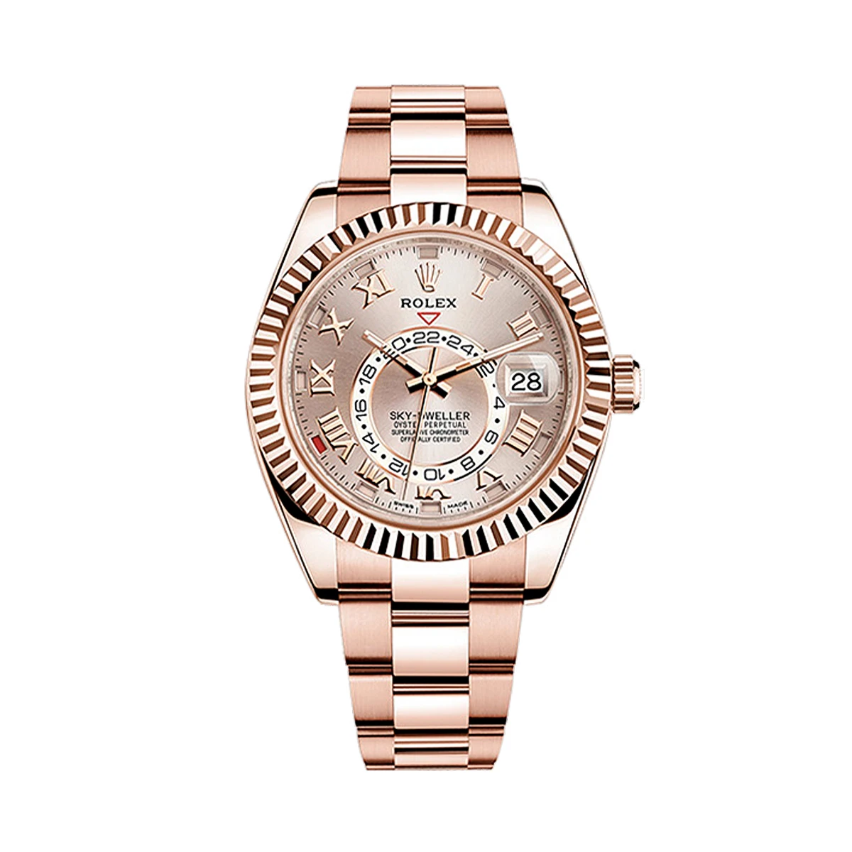 Купить элитные часы Rolex Sky-Dweller Rose Gold Sundust Roman Dial 326935: в наличии в Москве!