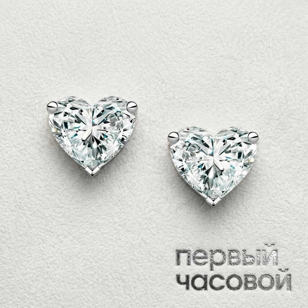 Купить украшение Studio jewelry Серьги 1,00/1,01 ct. H/VVS2 (Heart Diamonds) : в наличии в Москве!