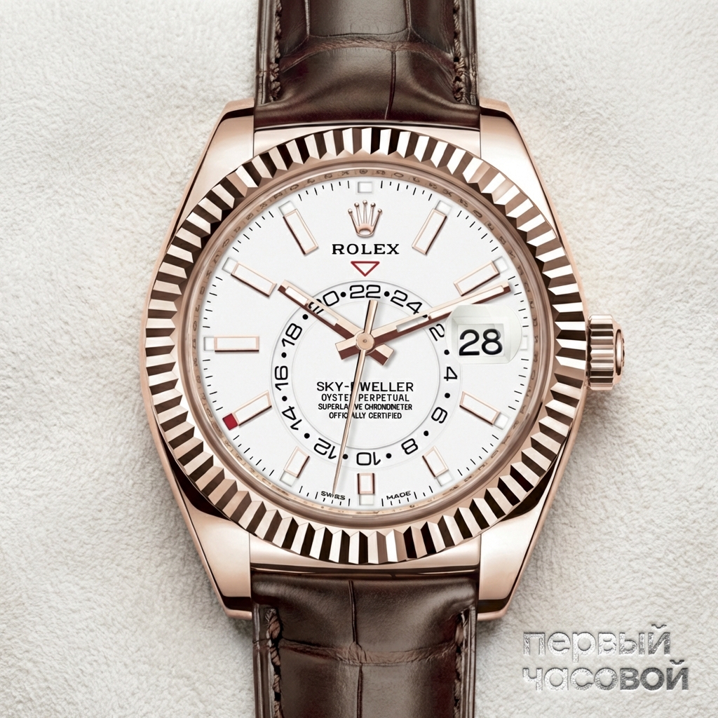 Rolex Sky-Dweller Everose Gold White Dial